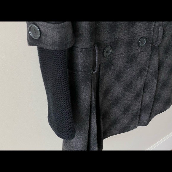 Checkered Wool Blend Hooded Coat - Picture 5 of 7
